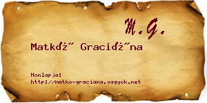 Matkó Graciána névjegykártya